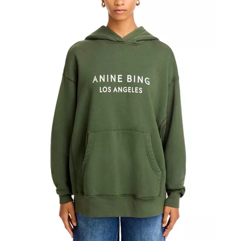 Anine Bing Alto Hoodie in Dark Olive (Small)